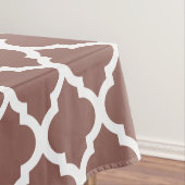 Cognac Leather Brown Marokkaanse Tegel Trellis Tafelkleed (Voorbeeld)