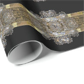 Cognac Monogram Glossy Beauty Cadeaupapier (Rol Hoek)