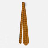 Cognac Oranje Grijs Zwart Tartan Pset Stropdas (Achterkant)