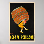 Cognac Pellisson Beverage Barrel Vintage Poster (Voorkant)