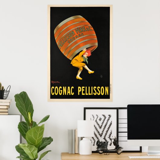 Cognac Pellisson Beverage Barrel Vintage Poster (Thuiskantoor)
