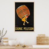 Cognac Pellisson Beverage Barrel Vintage Poster (Keuken)