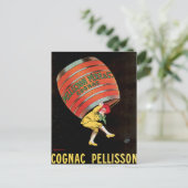 Cognac Pellisson  Drink wijn en kunst Briefkaart (Staand voorkant)