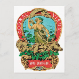 Cognac Vieux Grande Champagne  label Art Briefkaart