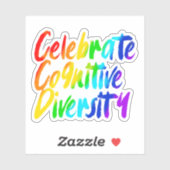 Cognitieve diversiteit vieren | Regenboogtypografi Sticker (Vel)