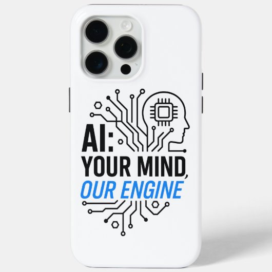 Cognitieve synergie-engine: Abstracte mens-AI-fusi Case-Mate iPhone Case (Achterkant)