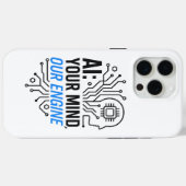 Cognitieve synergie-engine: Abstracte mens-AI-fusi Case-Mate iPhone Case (Achterkant (horizontaal))