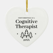 Cognitieve Therapeut Nieuwe Baan Kerstmis Keramisch Ornament (Voorkant)
