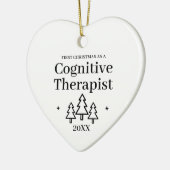 Cognitieve Therapeut Nieuwe Baan Kerstmis Keramisch Ornament (Links)