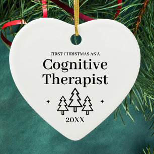 Cognitieve Therapeut Nieuwe Baan Kerstmis Keramisch Ornament