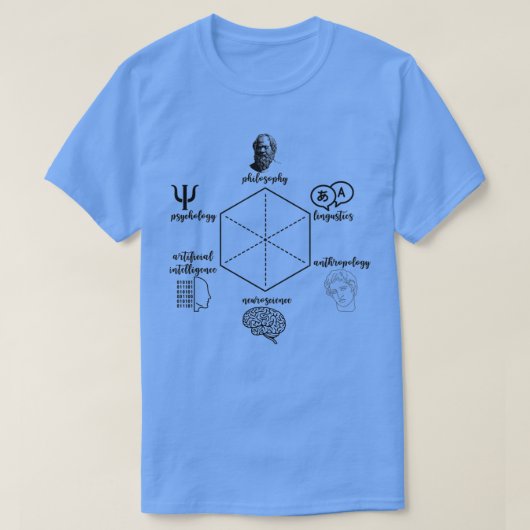 Cognitive Science Hexagon Dark Academia Cogsci neu T-shirt (Design voorkant)