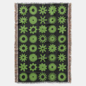 Cogs - Avocado Green op zwart Deken (Voorkant Verticaal)