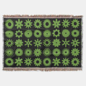 Cogs - Avocado Green op zwart Deken (Voorkant)