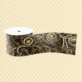 Cogs Gears Gold Metal Grosgrain Lint