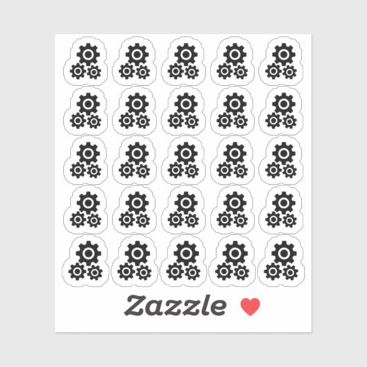 Cogs Gears Steampunk Mechanical Icon Bujo Planner Sticker (Vel)