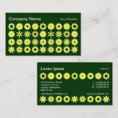 Cogs - Lemon op Dark Forest Green Visitekaartje (Voorkant / Achterkant)