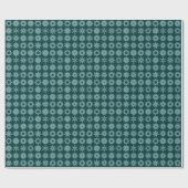Cogs - Ocean Green op Dark Moss Green Cadeaupapier (Vlak)