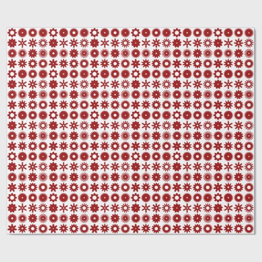 Cogs - Ruby Red on White Cadeaupapier (Vlak)