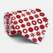 Cogs - Ruby Red on White Stropdas (Opgerold)