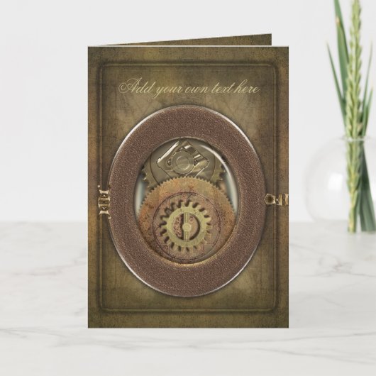 Cogs Steampunk gepersonaliseerd Kaart (Voorkant)