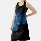 Cogwheels mechanica zwarte blauwe jongens mannen schort (Insitu)