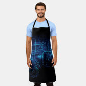 Cogwheels mechanica zwarte blauwe jongens mannen schort (Gedragen)