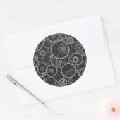 Cogwielpatroon Ronde Sticker (Envelop)