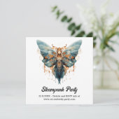 Cogwing Monarch Vlinder Steampunk Trouw Aankondiging (Staand voorkant)