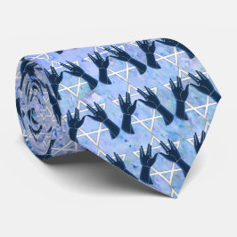 Cohanim Hands - Magen David - Blue Rock Stropdas