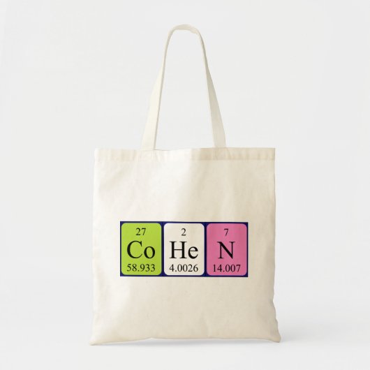 Cohen periodieke lijstnaam canvas tas (Voorkant)