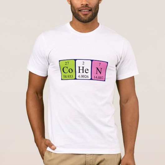 Cohen periodieke lijstnaam shirt (Voorkant)