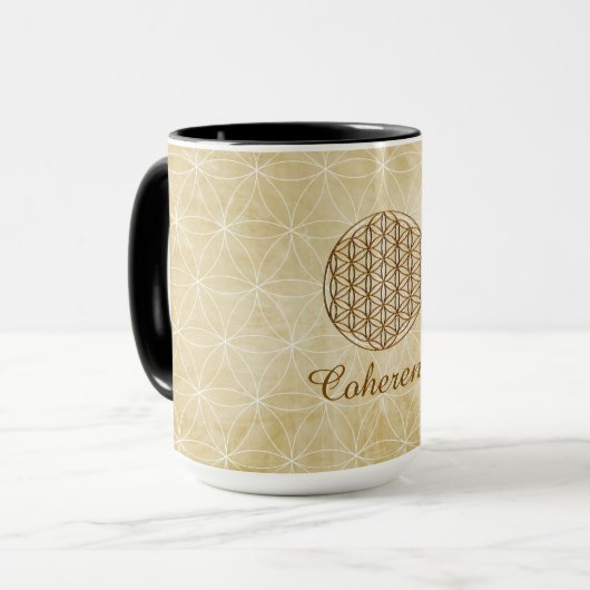 "Coherentie" Flower of Life Mok (Voorkant links)