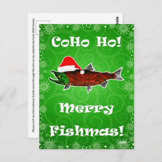 CoHo Ho! Vissen op groen - Briefkaart (Voorkant / Achterkant)