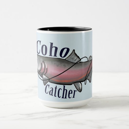 Coho Salmon Origineel Ontwerp Mok (Midden)