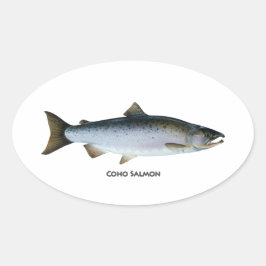Coho Salmon Ovale Sticker