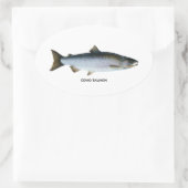 Coho Salmon Ovale Sticker (Tas)