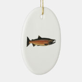 Coho - Silver Salmon (paaifase) Keramisch Ornament (Rechts)