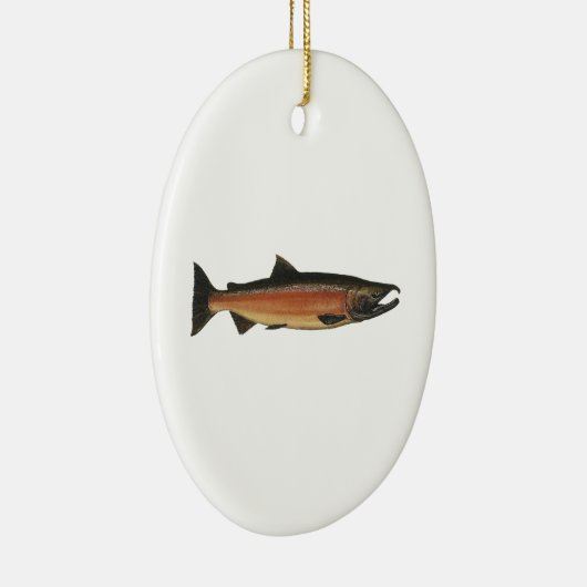 Coho - Silver Salmon (paaifase) Keramisch Ornament (Rechts)