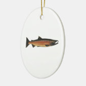 Coho - Silver Salmon (paaifase) Keramisch Ornament (Links)
