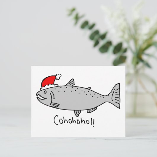 Cohoho Kerstzalm Doodle Feestdagenkaart (Staand voorkant)