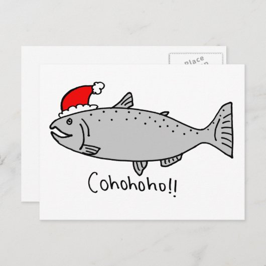 Cohoho Kerstzalm Doodle Feestdagenkaart (Voorkant / Achterkant)