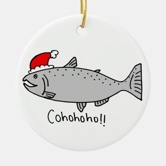 Cohohoho kerstzalm keramisch ornament (Voorkant)