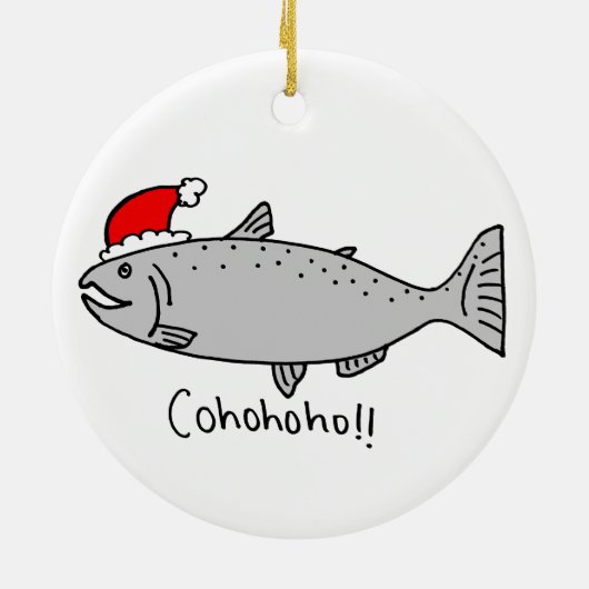 Cohohoho kerstzalm keramisch ornament (Achterkant)