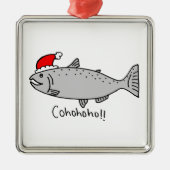 Cohohoho kerstzalm metalen ornament (Voorkant)