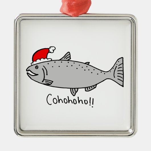 Cohohoho kerstzalm metalen ornament (Voorkant)