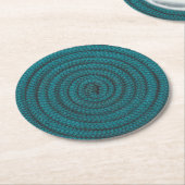 Coiled Blue Rope Ronde Kartonnen Onderzetter (Gebogen)