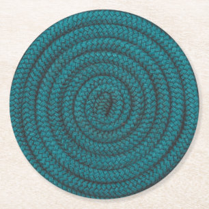 Coiled Blue Rope Ronde Kartonnen Onderzetter