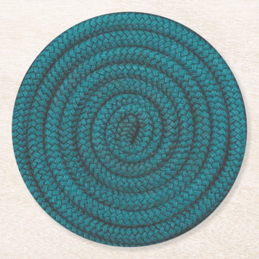 Coiled Blue Rope Ronde Kartonnen Onderzetter (Voorkant)