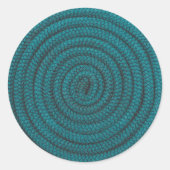 Coiled Blue Rope Ronde Sticker (Voorkant)