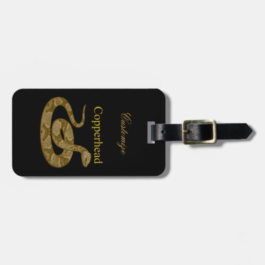 Coiled Copperhead Snake Thunder_Cove Bagagelabel (Voorkant horizontaal)